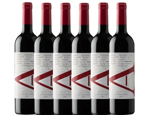 Box 6 Garrafas Vik A Carmenere 750ml Vinho Chileno