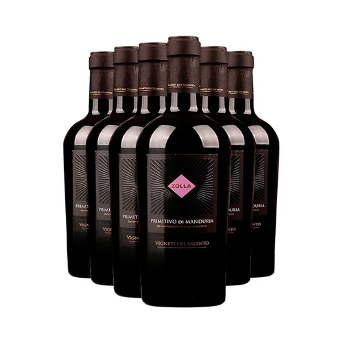 Caixa 6 Garrafas Zolla Primitivo Di Manduria 750ml