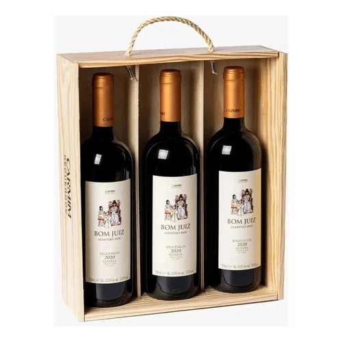 Box Bom Juiz Reserva Tinto 3gfs + Caixa De Madeira