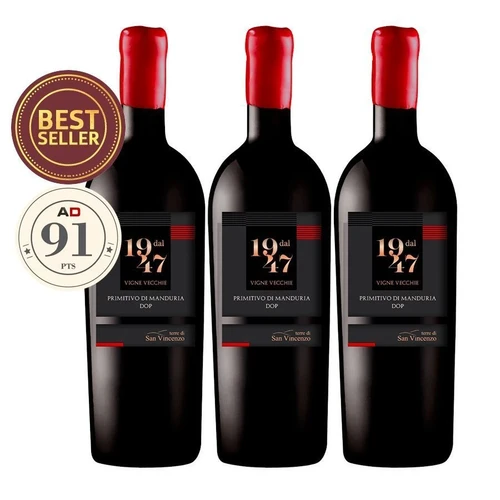 Box Dal 1947 Primitivo Di Manduria Vigne Vecchie Dop 3gfs