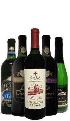 Box Vinho Sem Alcool 5 Unidades - Frete Grátis