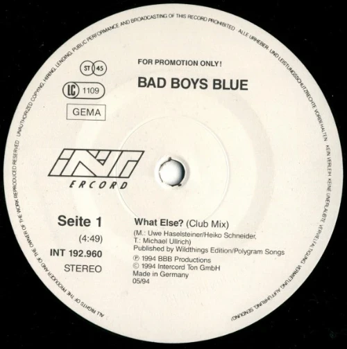 Bad Boys Blue - What Else - Club Mix