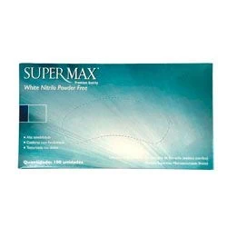 Luva Procedimento Nitrílica Branca S-Talco Supermax Cxc/100