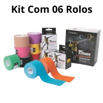 Kit 06 Fita Bandagem Elástica Funcional Kinesio Taping Tmax