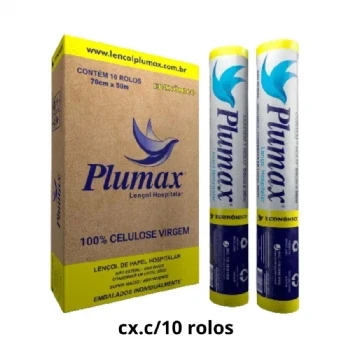 Lençol Hospitalar De Papel Econômico Plumax Cxc-10 Rolos