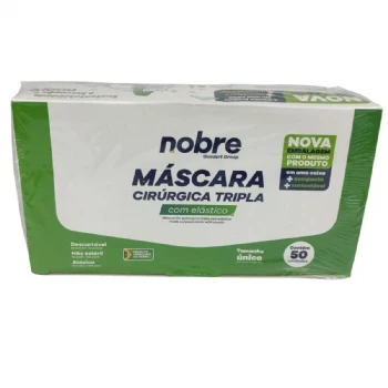 Máscara Cirúrgica Tripla Com Elástico Cxc-50 Nobre