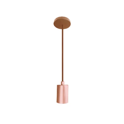 Pendente Socket 1xE27 Rosê Gold Fosco Itamonte