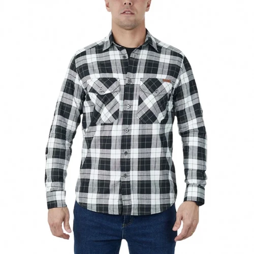 Camisa Invictus Lumberjack Summer Manga Longa - Preta - Branca / Verde