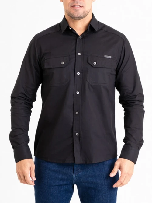 Camisa Sarja Manga Longa Invictus - Ability - Preta