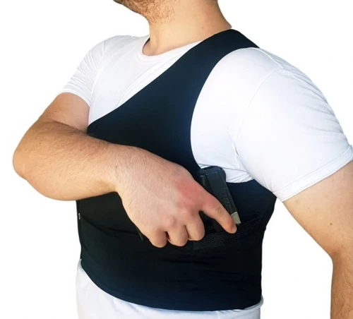 Camiseta Coldre - Porta Carregador Velado Multifunções - Destro